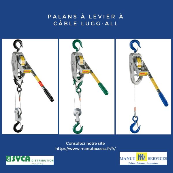 Palan à rochet à câble Lug-All pour lever, tirer, serrer et tendre des charges en toute sécurité