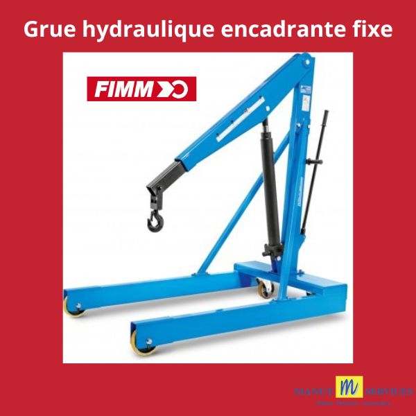 La grue hydraulique fixe forme U de chez Fimm est idéale pour une utilisation intensive que ce soit en atelier, dans un garage ou en entrepôts